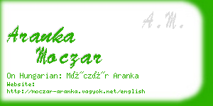 aranka moczar business card